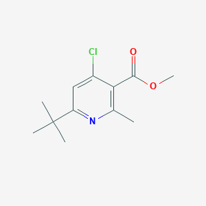 molecular formula C12H16ClNO2 B12949970 Methyl 6-(tert-butyl)-4-chloro-2-methylnicotinate 