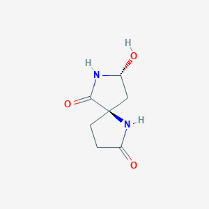 B129500 (5R,8R)-8-hydroxy-1,7-diazaspiro[4.4]nonane-2,6-dione CAS No. 144466-57-9