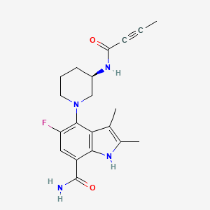 molecular formula C20H23FN4O2 B12950085 (R)-4-(3-(But-2-ynamido)piperidin-1-yl)-5-fluoro-2,3-dimethyl-1H-indole-7-carboxamide 