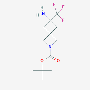 molecular formula C12H19F3N2O2 B12950121 tert-Butyl 6-amino-6-(trifluoromethyl)-2-azaspiro[3.3]heptane-2-carboxylate 