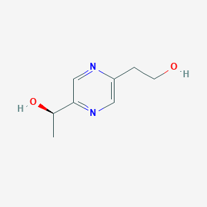 molecular formula C8H12N2O2 B12950203 (R)-2-(5-(1-Hydroxyethyl)pyrazin-2-yl)ethanol 