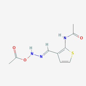 (E)-N-(3-((2-Acetoxyhydrazono)methyl)thiophen-2-yl)acetamide