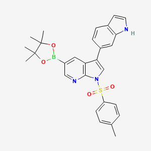 1H-Pyrrolo[2,3-b]pyridine, 3-(1H-indol-6-yl)-1-[(4-methylphenyl)sulfonyl]-5-(4,4,5,5-tetramethyl-1,3,2-dioxaborolan-2-yl)-