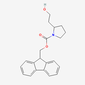 molecular formula C21H23NO3 B12950237 (9H-Fluoren-9-yl)methyl 2-(2-hydroxyethyl)pyrrolidine-1-carboxylate 