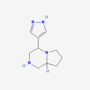 molecular formula C10H16N4 B12950244 (8AS)-4-(1H-pyrazol-4-yl)octahydropyrrolo[1,2-a]pyrazine 