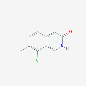 molecular formula C10H8ClNO B12950265 8-Chloro-7-methylisoquinolin-3-ol 