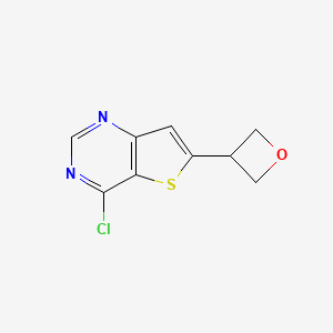 molecular formula C9H7ClN2OS B12950273 4-Chloro-6-(oxetan-3-yl)thieno[3,2-d]pyrimidine 