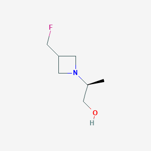 molecular formula C7H14FNO B12950333 (S)-2-(3-(Fluoromethyl)azetidin-1-yl)propan-1-ol 