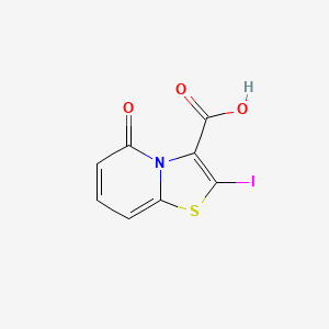 molecular formula C8H4INO3S B12950336 2-Iodo-5-oxo-5H-thiazolo[3,2-a]pyridine-3-carboxylic acid 