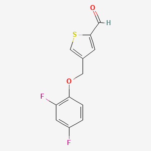 molecular formula C12H8F2O2S B12950394 4-((2,4-Difluorophenoxy)methyl)thiophene-2-carbaldehyde 