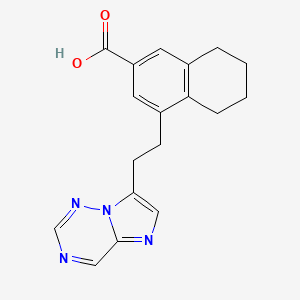 molecular formula C18H18N4O2 B12950427 4-(2-(Imidazo[2,1-f][1,2,4]triazin-7-yl)ethyl)-5,6,7,8-tetrahydronaphthalene-2-carboxylic acid 