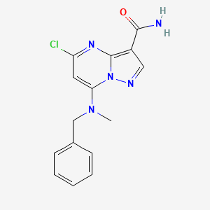 molecular formula C15H14ClN5O B12950444 7-(Benzyl(methyl)amino)-5-chloropyrazolo[1,5-a]pyrimidine-3-carboxamide 