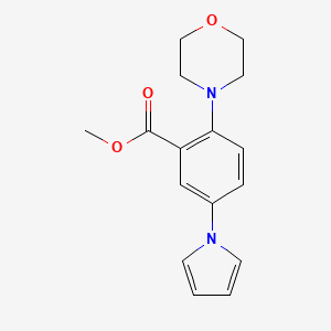 molecular formula C16H18N2O3 B12950465 methyl 2-morpholino-5-(1H-pyrrol-1-yl)benzoate CAS No. 259544-82-6