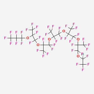 molecular formula C20HF41O6 B1295056 3,6,9,12,15,18-Hexaoxaheneicosane, 1,1,1,2,4,4,5,7,7,8,10,10,11,13,13,14,16,16,17,19,19,20,20,21,21,21-hexacosafluoro-5,8,11,14,17-pentakis(trifluoromethyl)- CAS No. 55154-18-2
