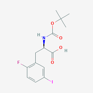 molecular formula C14H17FINO4 B12950646 (R)-2-((tert-Butoxycarbonyl)amino)-3-(2-fluoro-5-iodophenyl)propanoic acid 