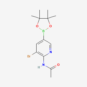 molecular formula C13H18BBrN2O3 B12950664 N-(3-Bromo-5-(4,4,5,5-tetramethyl-1,3,2-dioxaborolan-2-yl)pyridin-2-yl)acetamide 