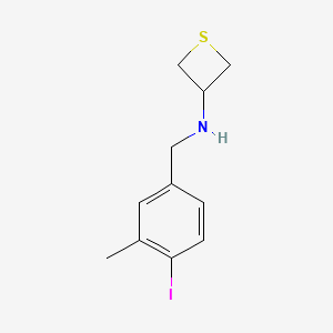 molecular formula C11H14INS B12950685 N-(4-Iodo-3-methylbenzyl)thietan-3-amine 