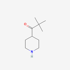 molecular formula C10H19NO B12950732 2,2-Dimethyl-1-(piperidin-4-yl)propan-1-one 