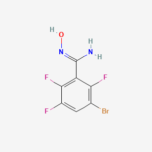 molecular formula C7H4BrF3N2O B12950739 3-Bromo-2,5,6-trifluoro-N-hydroxybenzimidamide 