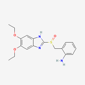 2-[(5,6-Diethoxy-1H-benzimidazole-2-sulfinyl)methyl]aniline