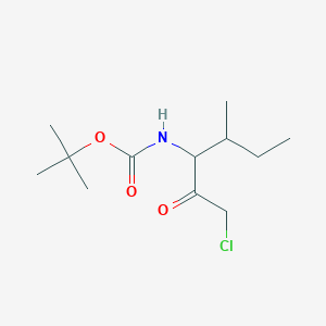 molecular formula C12H22ClNO3 B12950882 tert-Butyl (1-chloro-4-methyl-2-oxohexan-3-yl)carbamate 