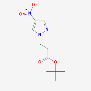 molecular formula C10H15N3O4 B12950933 tert-Butyl 3-(4-nitro-1H-pyrazol-1-yl)propanoate 