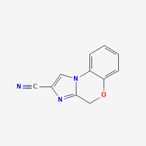 molecular formula C11H7N3O B12950935 4H-Benzo[b]imidazo[1,2-d][1,4]oxazine-2-carbonitrile 