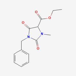 molecular formula C14H16N2O4 B12950983 Ethyl 1-benzyl-3-methyl-2,5-dioxoimidazolidine-4-carboxylate CAS No. 56598-92-6