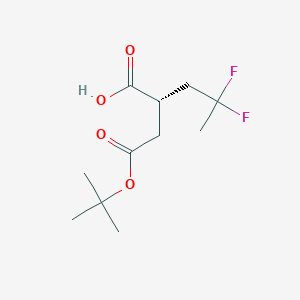 molecular formula C11H18F2O4 B12950995 (S)-2-(2-(tert-Butoxy)-2-oxoethyl)-4,4-difluoropentanoic acid 