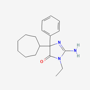 2-Amino-5-cycloheptyl-3-ethyl-5-phenyl-3,5-dihydro-4H-imidazol-4-one