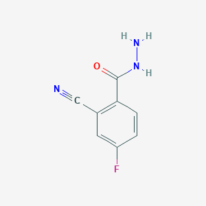 molecular formula C8H6FN3O B12951090 2-Cyano-4-fluorobenzohydrazide 