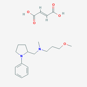 molecular formula C16H26N2O.C4H4O4 B129511 (-)-N-(3-Methoxypropyl)-N-methyl-1-phenyl-2-pyrrolidinemethanamine fumarate CAS No. 142469-88-3