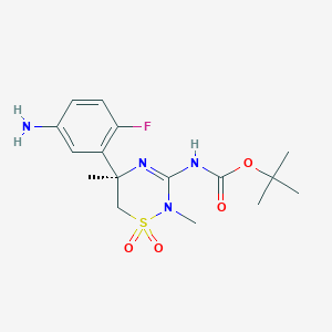 tert-Butyl (R)-(5-(5-amino-2-fluorophenyl)-2,5-dimethyl-1,1-dioxido-5,6-dihydro-2H-1,2,4-thiadiazin-3-yl)carbamate