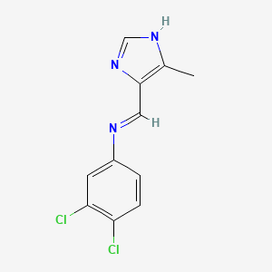 molecular formula C11H9Cl2N3 B12951125 3,4-Dichloro-N-[(5-methyl-4H-imidazol-4-ylidene)methyl]aniline CAS No. 88634-81-5