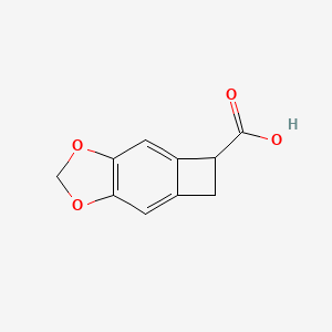 molecular formula C10H8O4 B12951143 5,6-Dihydrocyclobuta[4,5]benzo[1,2-d][1,3]dioxole-5-carboxylic acid 