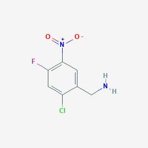 molecular formula C7H6ClFN2O2 B12951193 (2-Chloro-4-fluoro-5-nitrophenyl)methanamine 