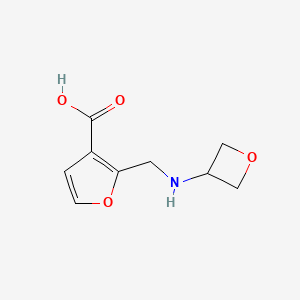 molecular formula C9H11NO4 B12951208 2-((Oxetan-3-ylamino)methyl)furan-3-carboxylic acid 