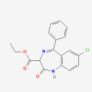 molecular formula C18H15ClN2O3 B1295124 Ethyl 7-chloro-2,3-dihydro-2-oxo-5-phenyl-1H-1,4-benzodiazepine-3-carboxylate CAS No. 5606-55-3