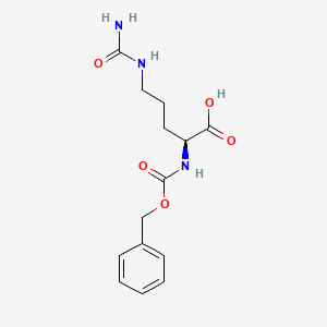 molecular formula C14H19N3O5 B1295128 (S)-2-(((Benzyloxy)carbonyl)amino)-5-ureidopentanoic acid CAS No. 6692-89-3