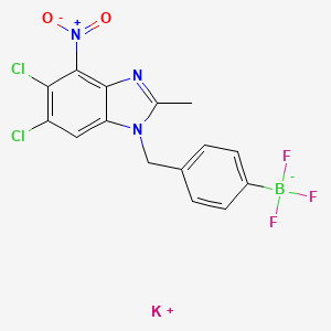 Potassium (4-((5,6-dichloro-2-methyl-4-nitro-1H-benzo[d]imidazol-1-yl)methyl)phenyl)trifluoroborate