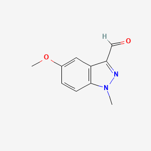 molecular formula C10H10N2O2 B12951329 5-methoxy-1-methyl-1H-indazole-3-carbaldehyde 