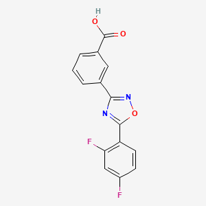 molecular formula C15H8F2N2O3 B12951334 3-(5-(2,4-Difluorophenyl)-1,2,4-oxadiazol-3-yl)benzoic acid 