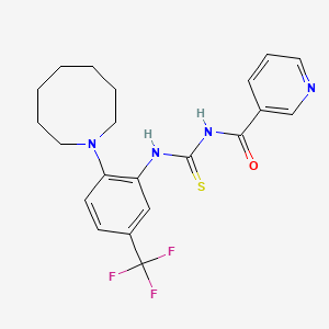 N-((2-(Azocan-1-yl)-5-(trifluoromethyl)phenyl)carbamothioyl)nicotinamide