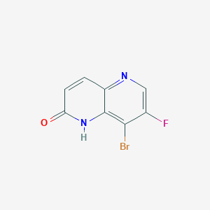 molecular formula C8H4BrFN2O B12951352 8-Bromo-7-fluoro-1,5-naphthyridin-2(1H)-one 