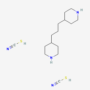 molecular formula C15H28N4S2 B1295136 Thiocyanic acid, compd. with 4,4'-(1,3-propanediyl)bis(piperidine) (2:1) CAS No. 70644-48-3