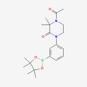 4-Acetyl-3,3-dimethyl-1-(3-(4,4,5,5-tetramethyl-1,3,2-dioxaborolan-2-yl)phenyl)piperazin-2-one