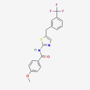 molecular formula C19H15F3N2O2S B12951465 4-methoxy-N-(5-(3-(trifluoromethyl)benzyl)thiazol-2-yl)benzamide 