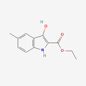 molecular formula C12H13NO3 B12951537 Ethyl 3-hydroxy-5-methyl-1H-indole-2-carboxylate CAS No. 1060803-17-9