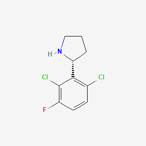 molecular formula C10H10Cl2FN B12951539 (R)-2-(2,6-Dichloro-3-fluorophenyl)pyrrolidine 