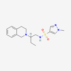 molecular formula C17H24N4O2S B12951542 N-(2-(3,4-Dihydroisoquinolin-2(1H)-yl)butyl)-1-methyl-1H-pyrazole-4-sulfonamide 